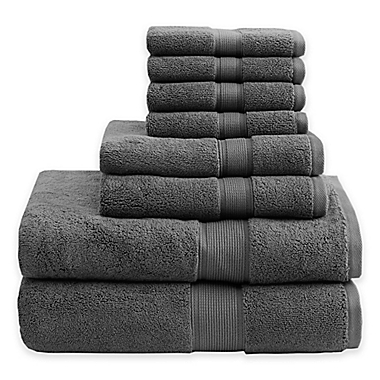 Madison Park Signature 800GSM 100% Cotton 8-Piece Towel Set in Grey. View a larger version of this product image.
