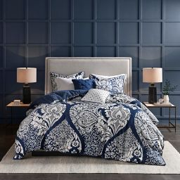 Madison Park 6-Piece Vienna Full/Queen Duvet Cover Set in Indigo