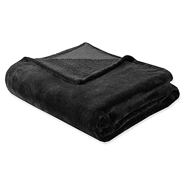 Intelligent Design Microlight Plush Throw Blanket in Black. View a larger version of this product image.