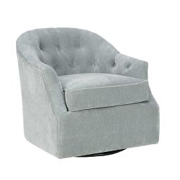 Madison Park Calvin Swivel Lounge Chair in Light Blue