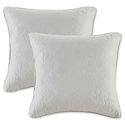Madison Park Quebec 20-Inch Square Throw Pillows in Grey (Set of 2)