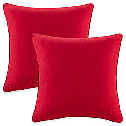 Madison Park Quebec 20-Inch Square Throw Pillows in Red (Set of 2)