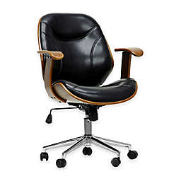 Baxton Studio Rathburn Modern Office Chair in Black/Walnut