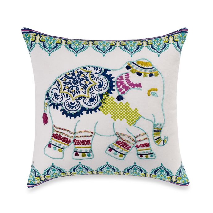 Anthology™ Willa Elephant Square Throw Pillow | Bed Bath & Beyond
