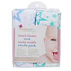 Alternate image 1 for MiracleWare Stars Miracle Blanket and Muslin Swaddle Set in Aqua