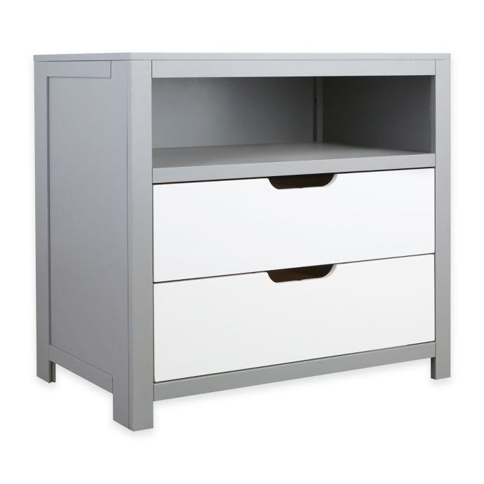 Karla Dubois Oslo 2 Drawer Wood Cubby Dresser In Grey White Bed