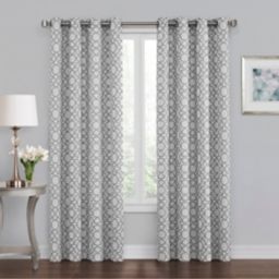 Quinn Geo 95-Inch Grommet 100% Blackout Window Curtain Panel in Grey (Single)