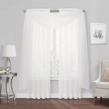 Simply Essential™ Voile Rod Pocket Sheer Window Curtain Panel (Single ...