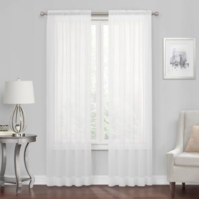 Simply Essential&trade; Voile 63-Inch Rod Pocket Sheer Window Curtain Panel in White (Single)