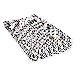 Trend Lab® Chevron Deluxe Flannel Changing Pad in Navy/Grey