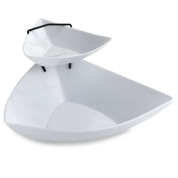 B. Smith® 2Tier Chip and Dip Set in White Bed Bath and Beyond Canada
