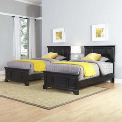 twin beds shared headboard