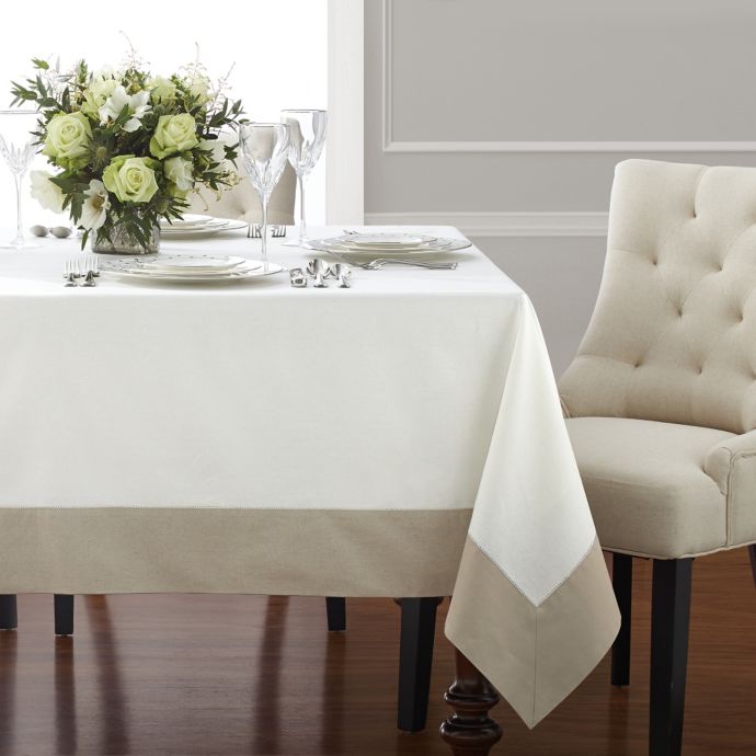 Wamsutta® Bordered Linen Tablecloth Bed Bath and Beyond Canada
