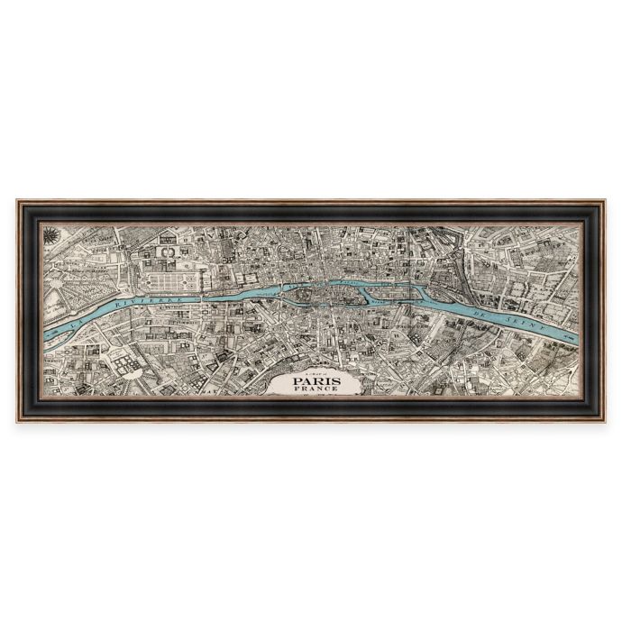 Vintage Map of Paris Framed Wall Art | Bed Bath & Beyond