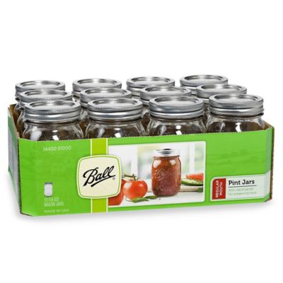 Ball&reg; Regular Mouth 12-Pack Glass Canning Jars