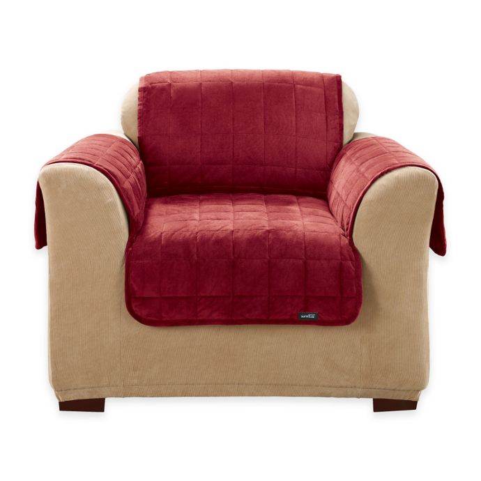 Sure Fit Deep Pile Velvet Furniture Cover Bed Bath Beyond