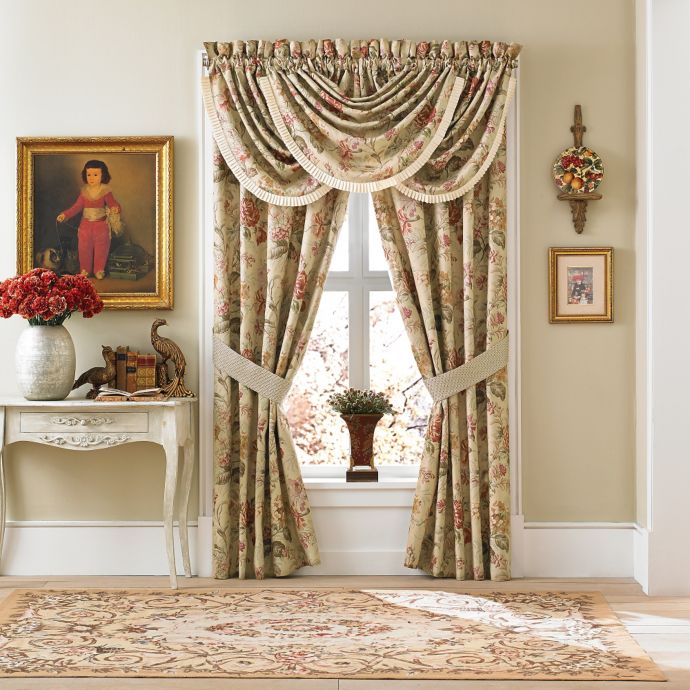 Croscill Cottage Rose Window Curtain Panel And Valance Bed Bath