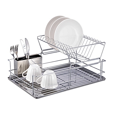 Home Basics&reg; 2-Tier Dish Drainer. View a larger version of this product image.