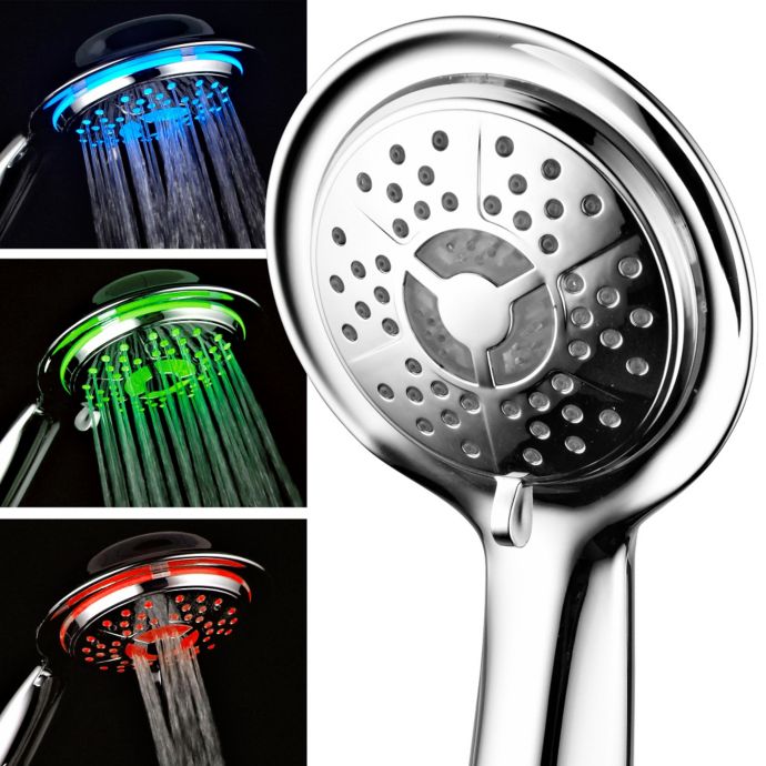 Aqua Spa® Luxury LED Color Changing Air Turbo Handheld Showerhead 