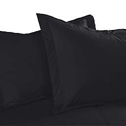 Cotton Dream Colors Tailored Standard Pillow Sham in Black