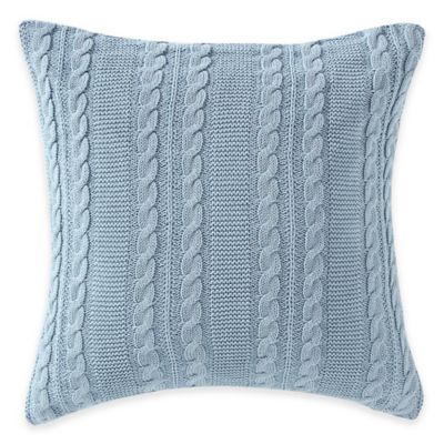 Dublin Knit Square Throw Pillow in Spa Blue