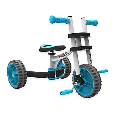 YBike Evolve 3-in-1 Trike in White/Blue. View a larger version of this product image.