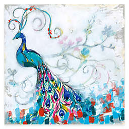 Courtside Market Colorful Peacock I 16-Inch x 16-Inch Gallery Canvas Wall Art