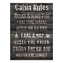 Courtside Market Cabin Rules 16-Inch x 20-Inch Gallery Canvas Wall Art