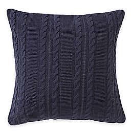 Dublin Knit Square Throw Pillow in Navy