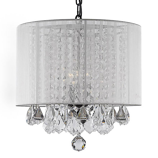 Gallery 3 Light Swag Crystal Chandelier, Black Chandelier White Shades