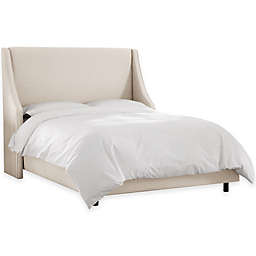 Skyline Furniture Monroe Queen Upholstered Panel Bed in Talc