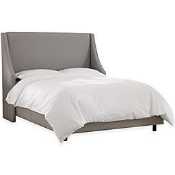 Skyline Furniture Monroe California King Upholstered Panel Bed in Grey
