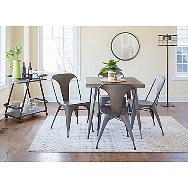 LumiSource&reg; Austin Square Dining Table in Antique Brown. View a larger version of this product image.