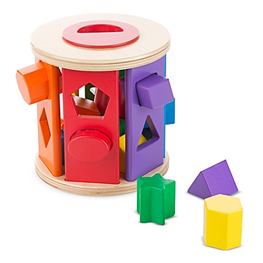 Melissa and Doug&reg; 14-Piece Wooden Match and Roll Shape Sorter. View a larger version of this product image.