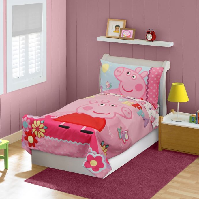 Babyboom Peppa Pig 4 Piece Toddler Bedding Set In Pink Bed Bath
