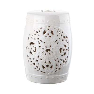 White Ceramic Garden Stool Bed Bath Beyond