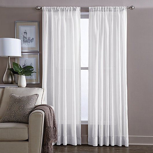 Alternate image 1 for Wamsutta® Sheer 63-Inch Cotton Sheer Voile Curtain Panel in White (Single)