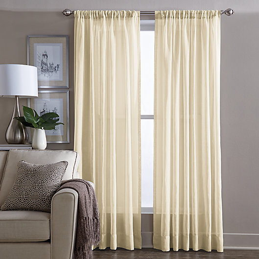 Alternate image 1 for Wamsutta® Sheer 108-Inch Window Curtain Panel in Yellow (Single)