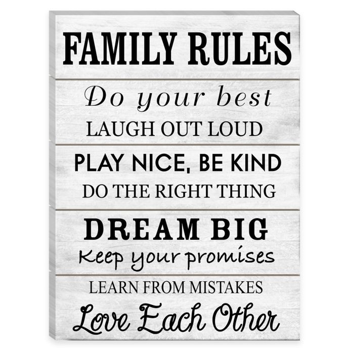 Family Rules Wood Wall Art Bed Bath and Beyond Canada
