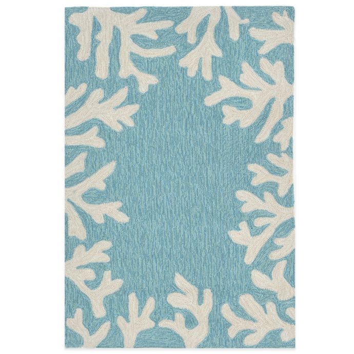 Trans Ocean Capri Coral Border Indoor Outdoor Rug Bed Bath Beyond