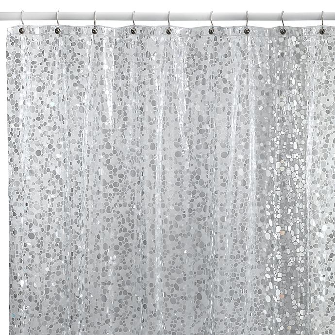 Pebbles Shower Curtain In Clear Bed, Translucent Shower Curtain