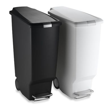 Slim Plastic 40-Liter Step-On Trash Can 
