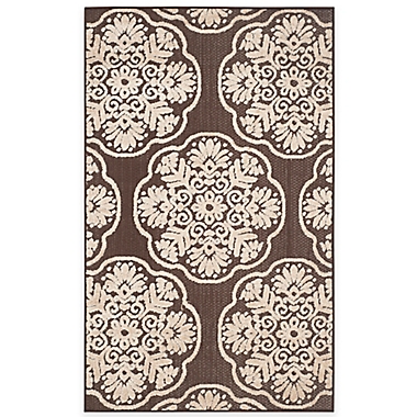 Safavieh Cottage Medallion 3-Foot 3-Inch x 5-Foot 3-Inch Indoor/Outdoor Rug in Brown/Beige. View a larger version of this product image.