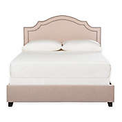 Safavieh Theron Full Bed with Padded Wood Frame in Light Beige