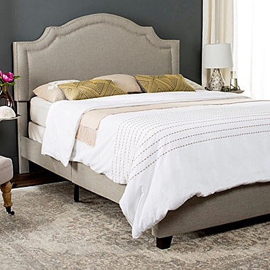 Safavieh Theron Queen Bed in Light Grey. View a larger version of this product image.