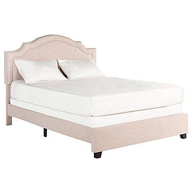 Safavieh Theron Linen Queen Bed in Light Beige. View a larger version of this product image.