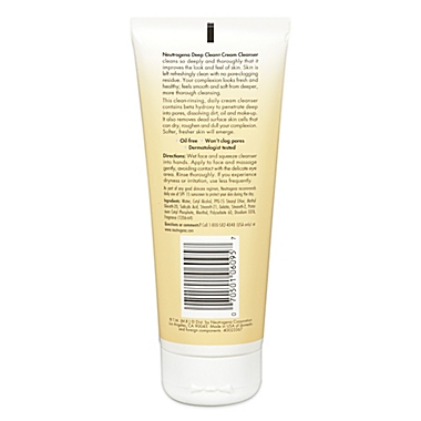 Neutrogena&reg; Deep Clean&reg; 7 oz. Cream Cleanser. View a larger version of this product image.