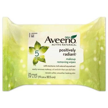 Aveeno&reg; Positively Radiant&reg; 25-Count Makeup Removing Wipes. View a larger version of this product image.