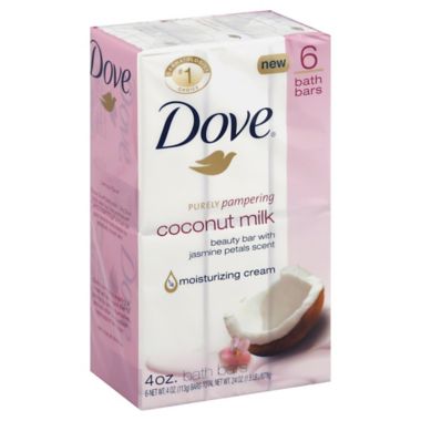 Dove 6-Count 4 oz. Purely Pampering Beauty Bar in Coconut Milk with Jasmine Petals. View a larger version of this product image.