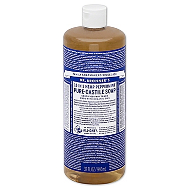Dr Bronner&#39;s 32 oz. 18-in-1 Pure-Castile Liquid Soap in Peppermint. View a larger version of this product image.